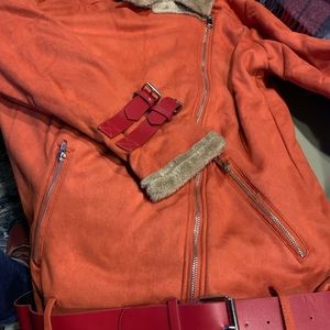 Cute ultra suede JCrew off center zipper jacket